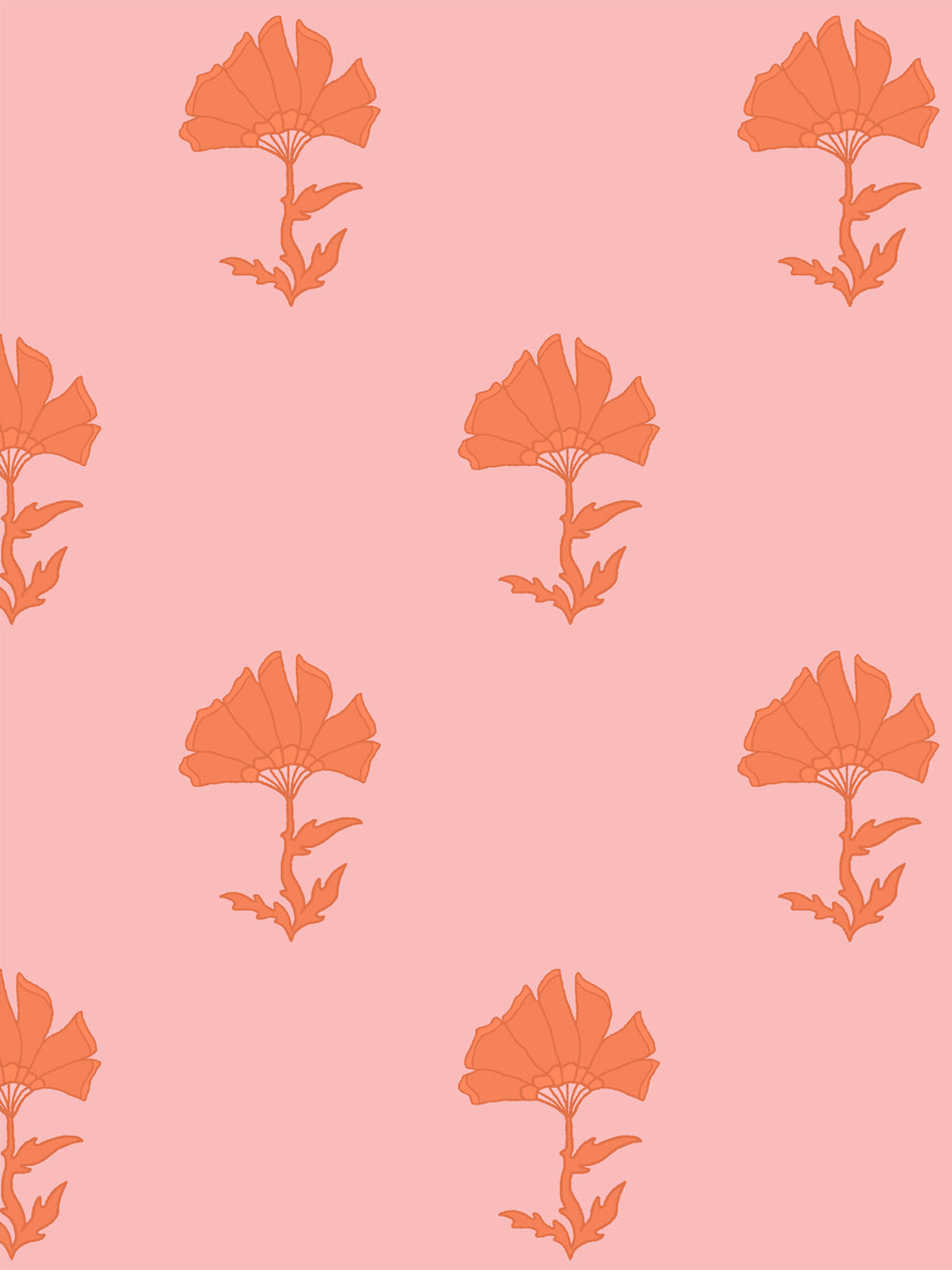 'Petticoat' Wallpaper by Wallshoppe - Flamingo Pink - Design