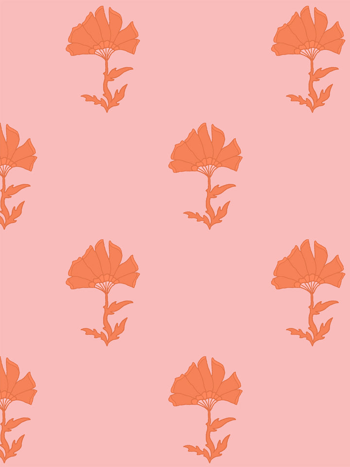 'Petticoat' Wallpaper by Wallshoppe - Flamingo Pink - Design