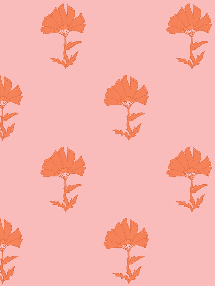 'Petticoat' Wallpaper by Wallshoppe - Flamingo Pink