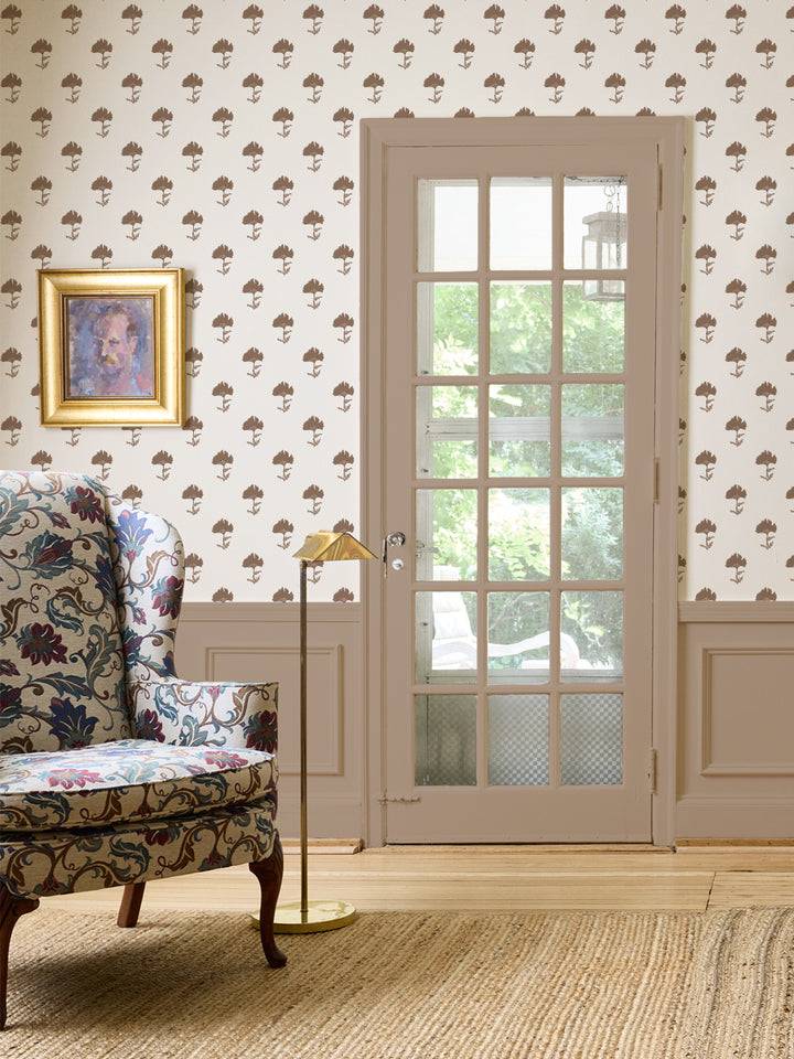 'Petticoat' Wallpaper by Wallshoppe - Latte - Room Shot