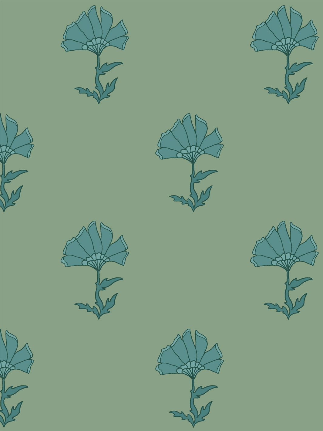 'Petticoat' Wallpaper by Wallshoppe - Mossy Teal - Design