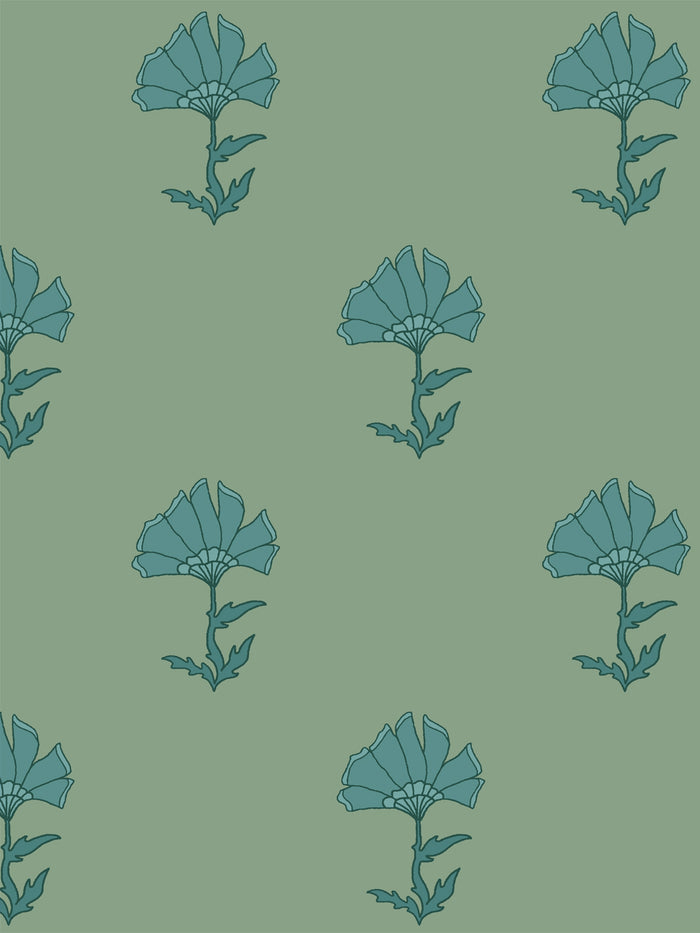 'Petticoat' Wallpaper by Wallshoppe - Mossy Teal