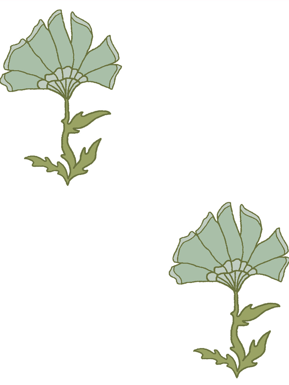 'Petticoat' Wallpaper by Wallshoppe - Olive Sage - Detail