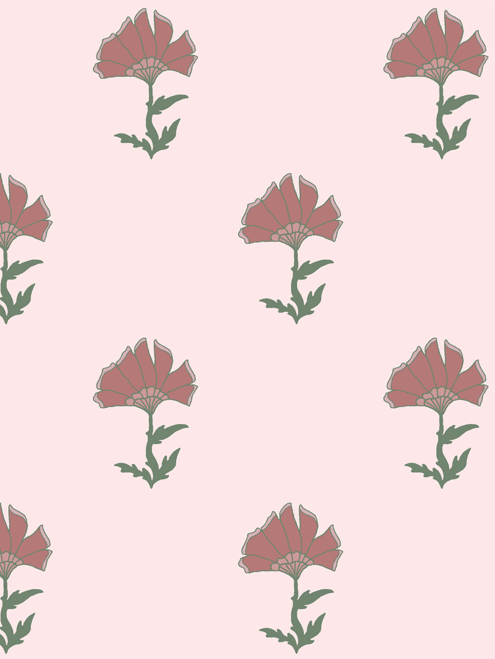 'Petticoat' Wallpaper by Wallshoppe - Pastel Moss - Design