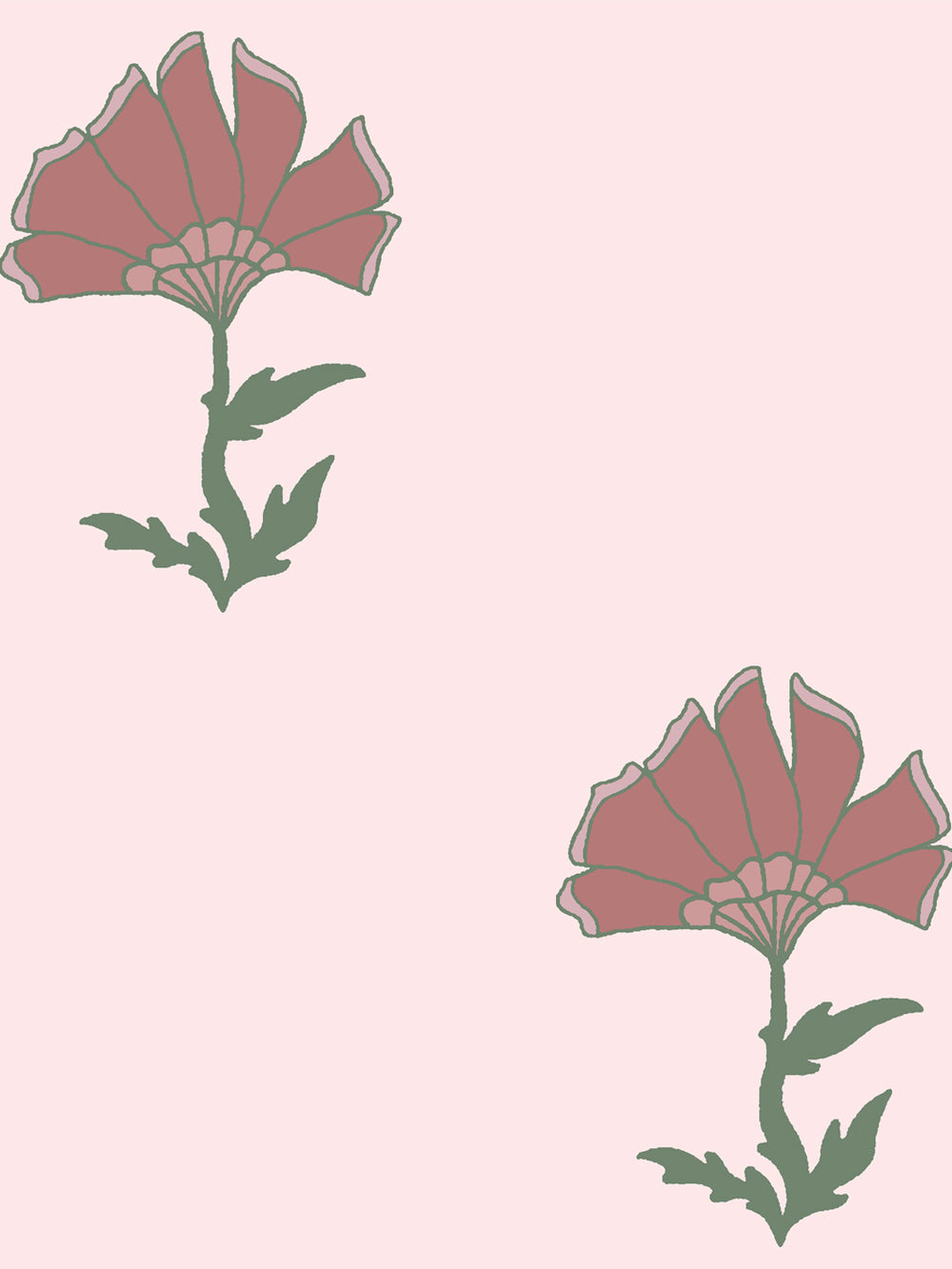 'Petticoat' Wallpaper by Wallshoppe - Pastel Moss - Detail