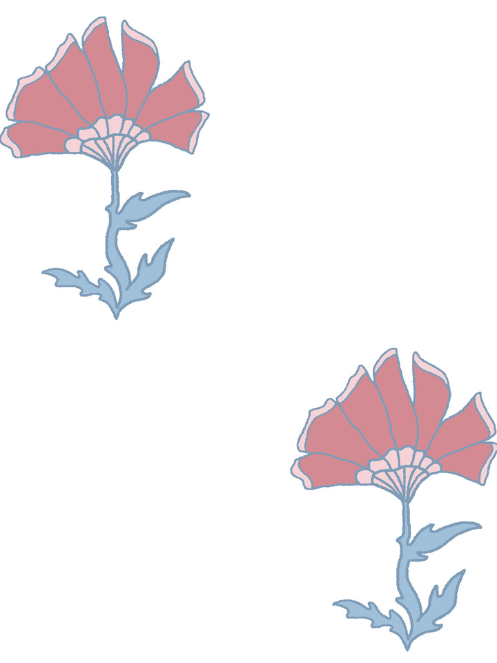 'Petticoat' Wallpaper by Wallshoppe - Rosewood Denim - Detail