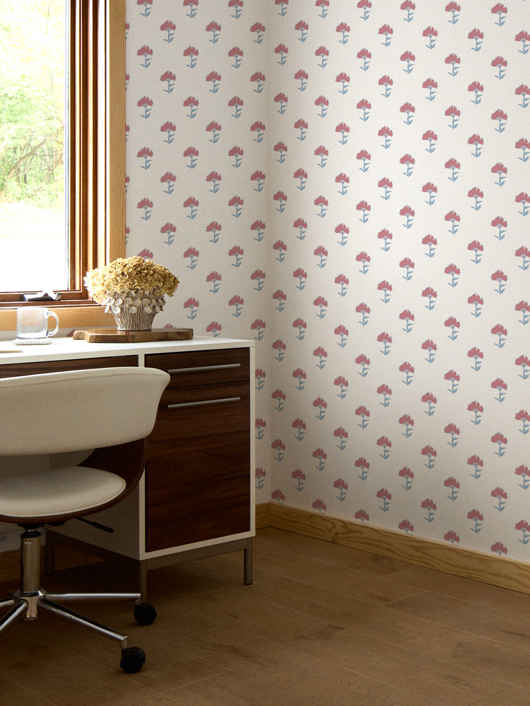 'Petticoat' Wallpaper by Wallshoppe - Rosewood Denim - Room Shot