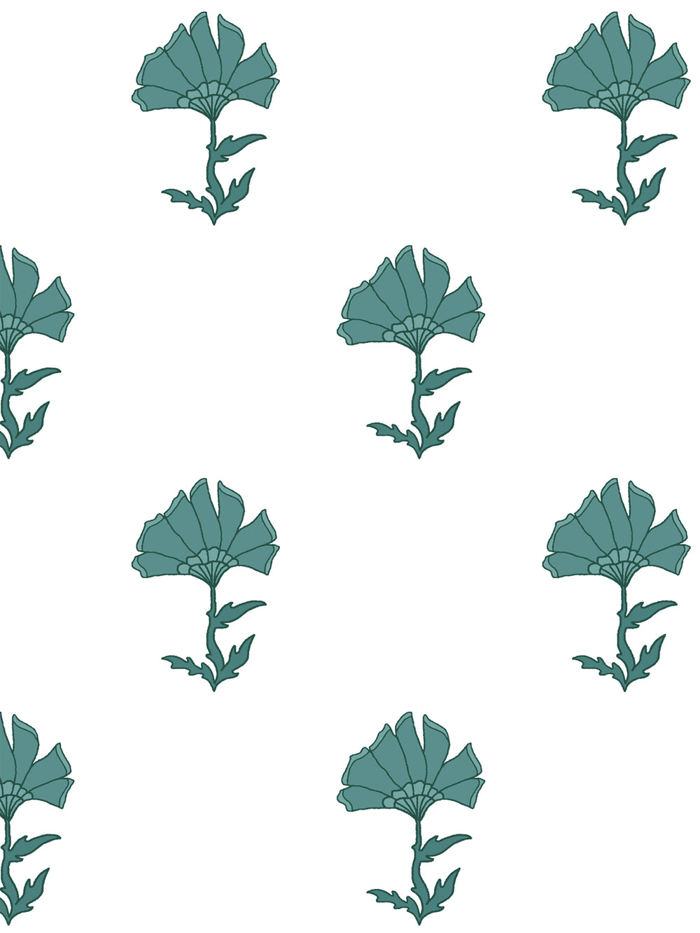 'Petticoat' Wallpaper by Wallshoppe - Teal - Design
