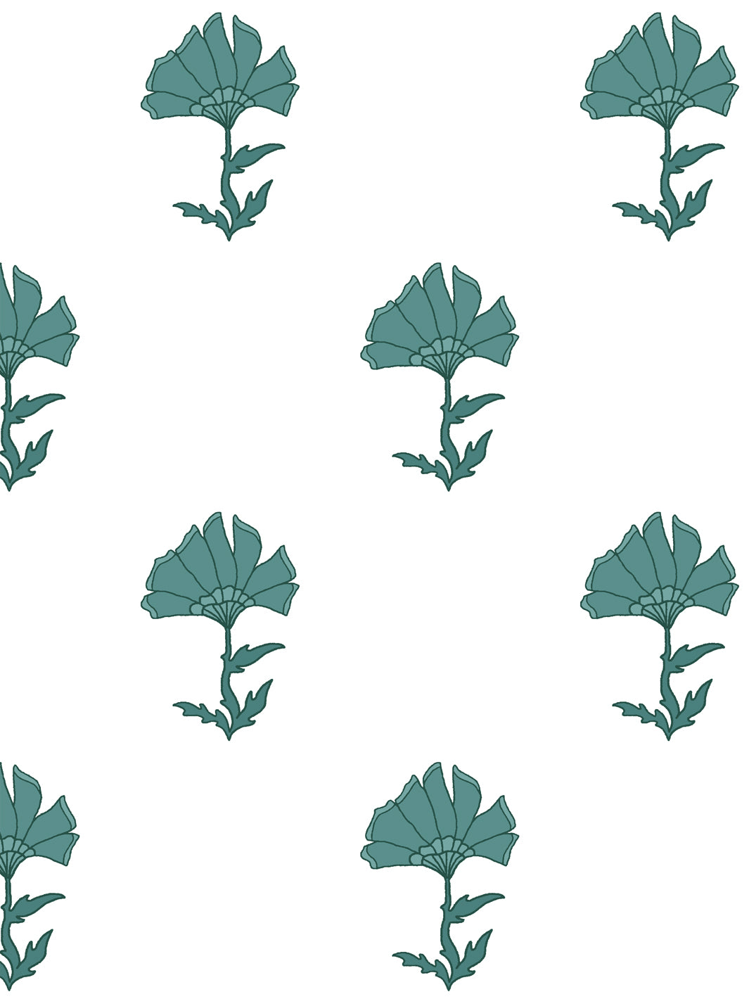 'Petticoat' Wallpaper by Wallshoppe - Teal - Design