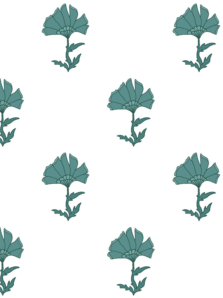 'Petticoat' Wallpaper by Wallshoppe - Teal - Design