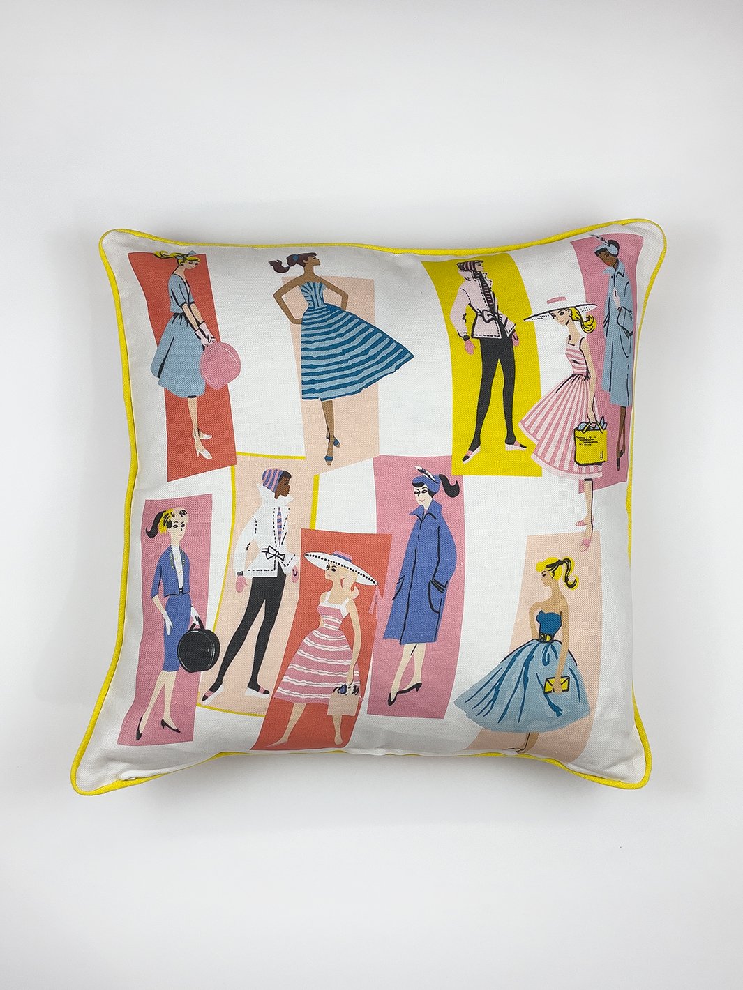 Mod Shapes' Throw Pillow by Barbie™ - Daffodil Persimmon