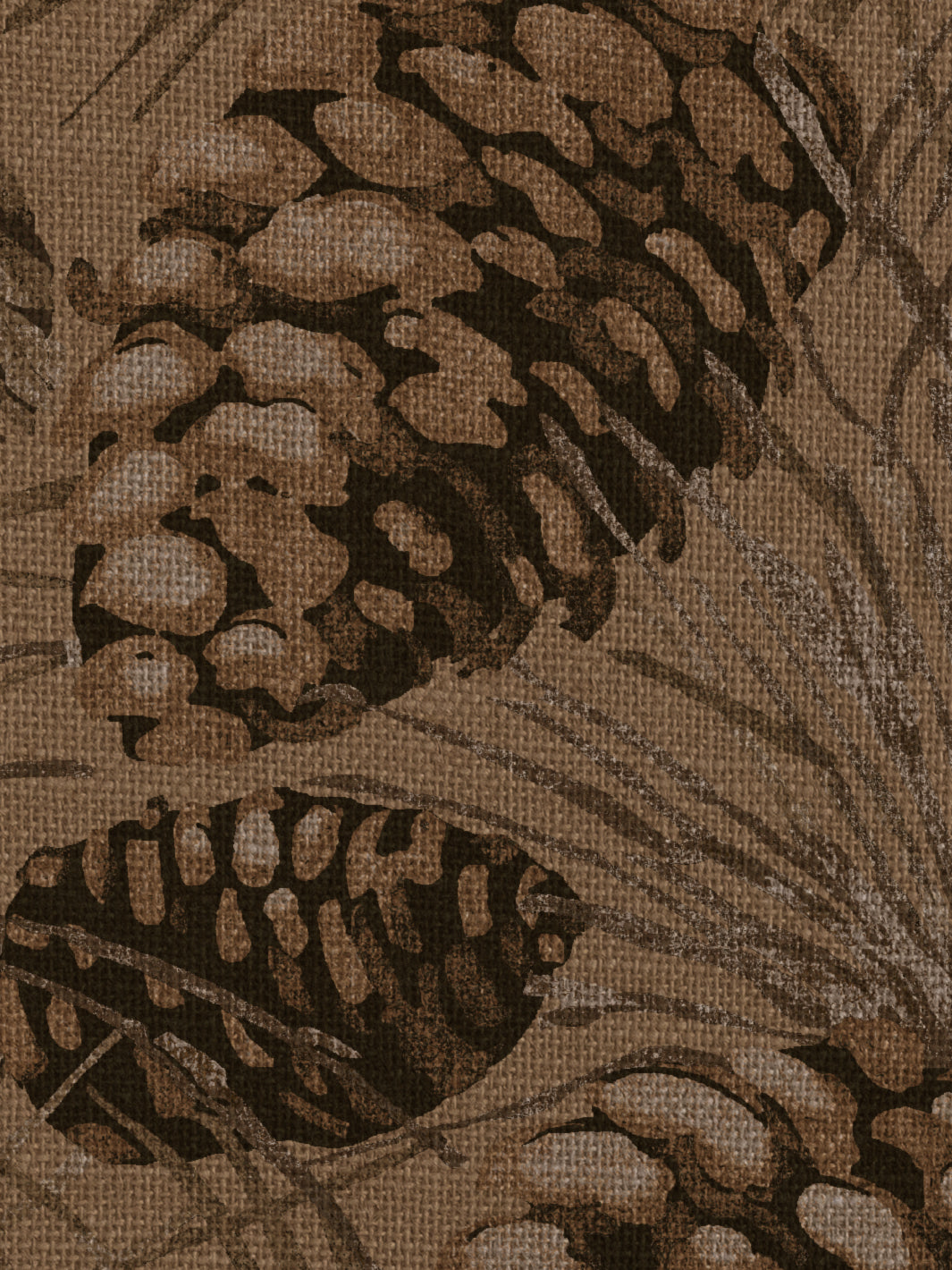 'Pinecones' Burlap Wallpaper by Nathan Turner - All Taupe