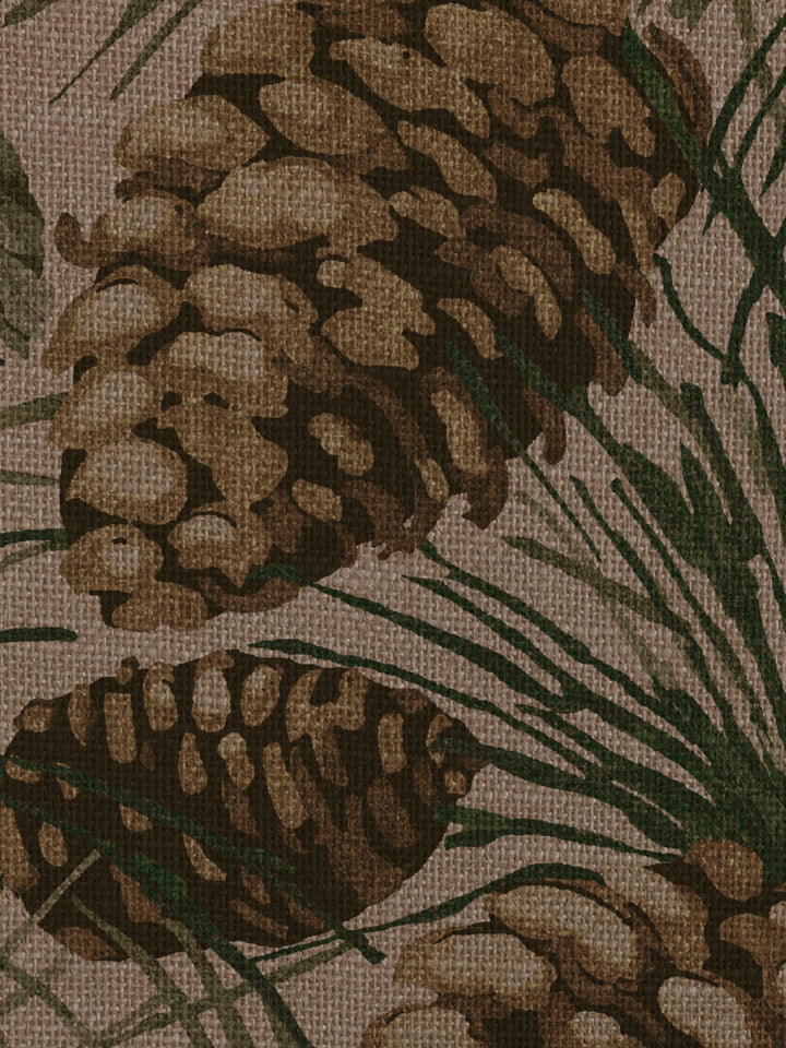 'Pinecones' Burlap Wallpaper by Nathan Turner - Cream