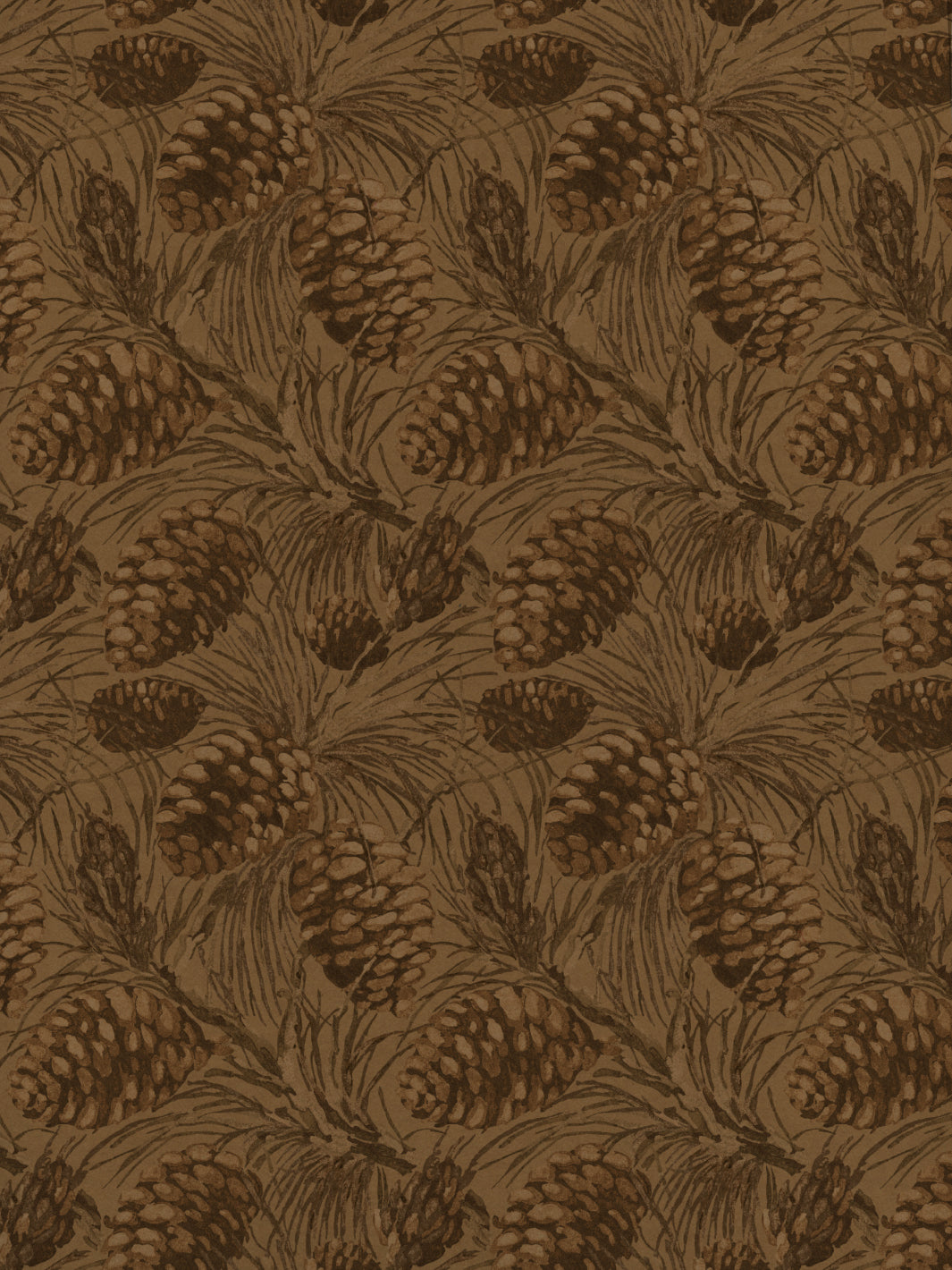 'Pinecones' Kraft Wallpaper by Nathan Turner - All Taupe