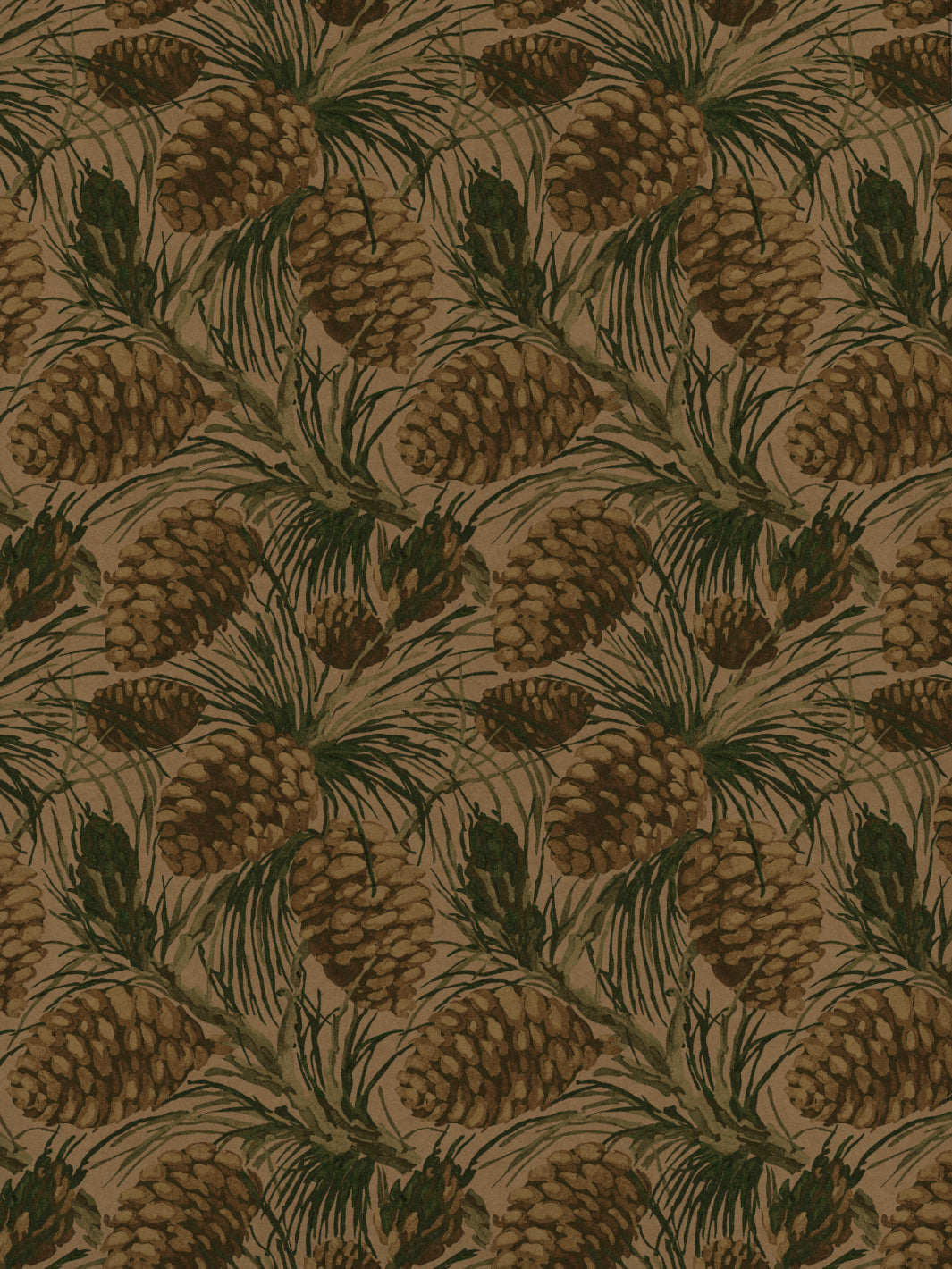 'Pinecones' Kraft Wallpaper by Nathan Turner - Cream