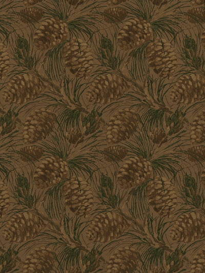 'Pinecones' Kraft Wallpaper by Nathan Turner - Taupe