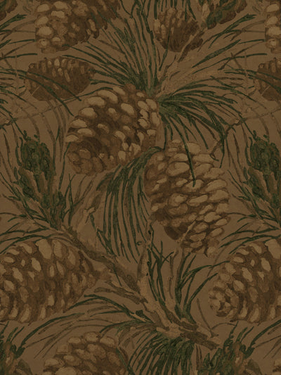 'Pinecones' Kraft Wallpaper by Nathan Turner - Taupe