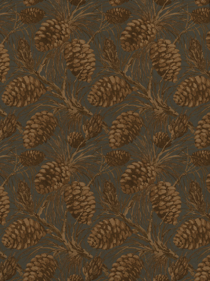 pinecones kraft wallpaper by nathan turner taupe on cloud