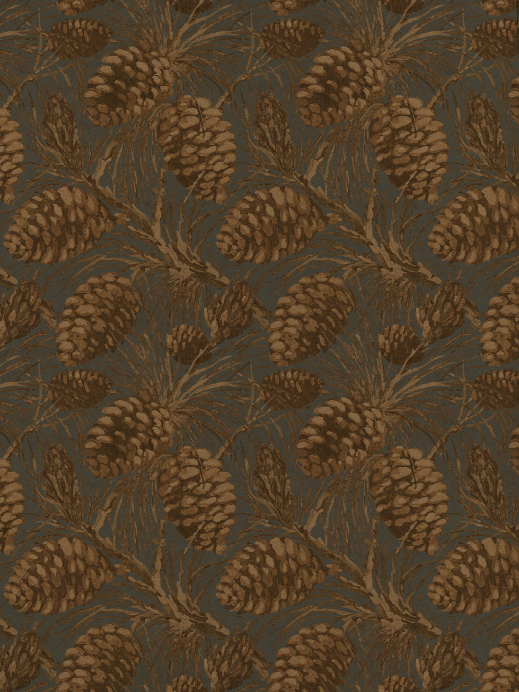 'Pinecones' Kraft Wallpaper by Nathan Turner - Taupe on Cloud