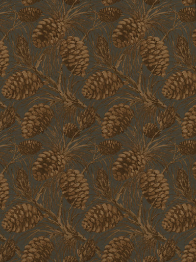 'Pinecones' Kraft Wallpaper by Nathan Turner - Taupe on Cloud