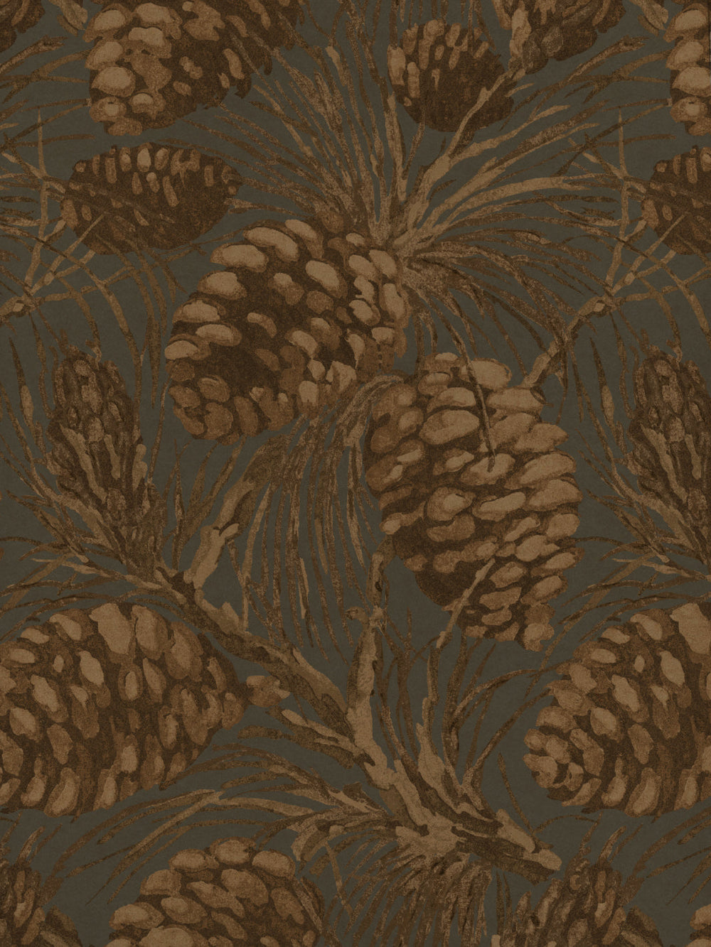 pinecones kraft wallpaper by nathan turner taupe on cloud