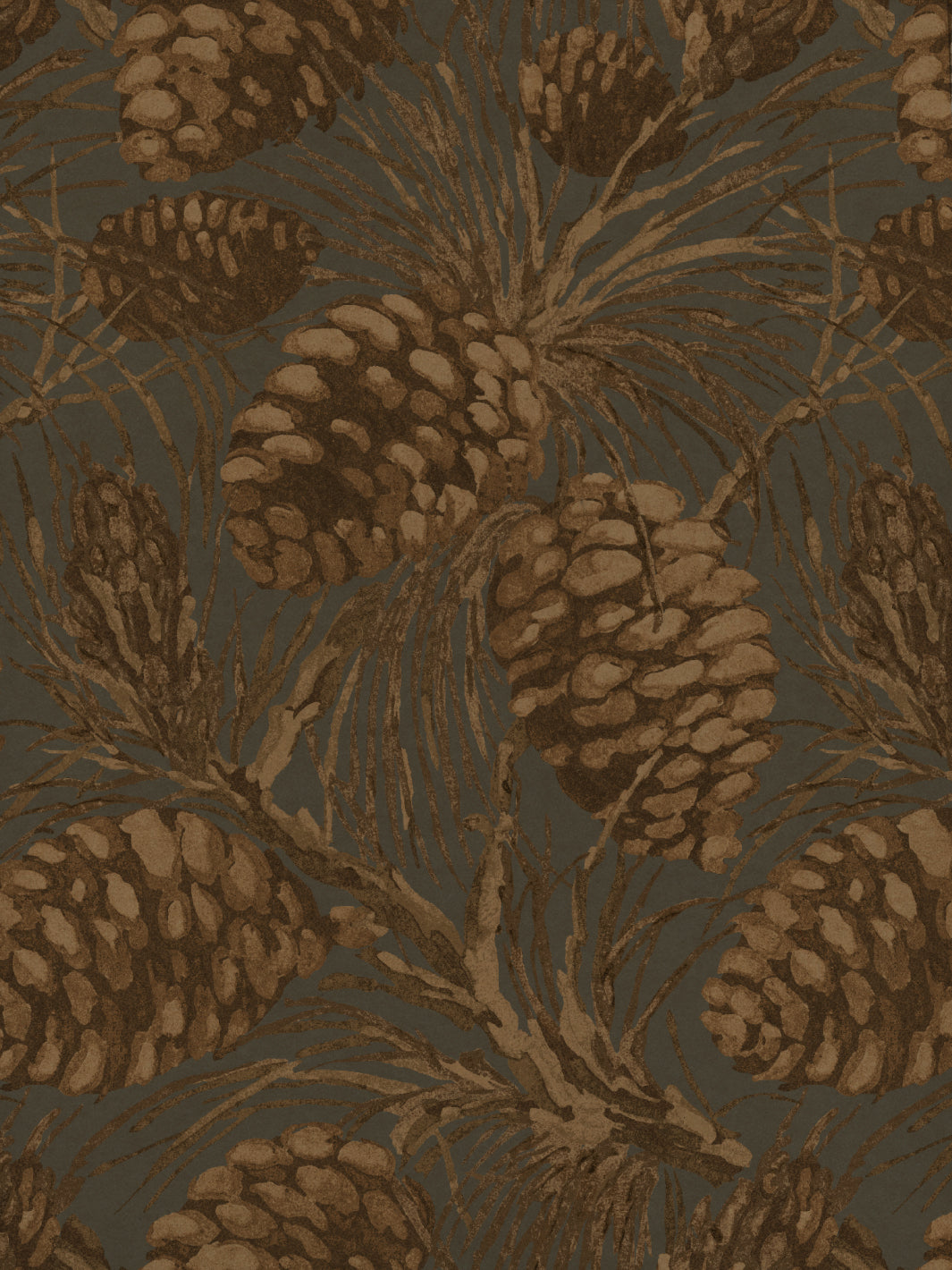 pinecones kraft wallpaper by nathan turner taupe on cloud