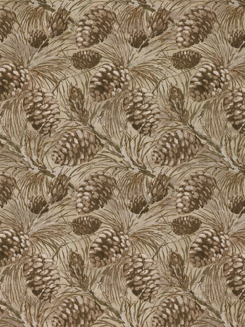 pinecones linen fabric by nathan turner beige