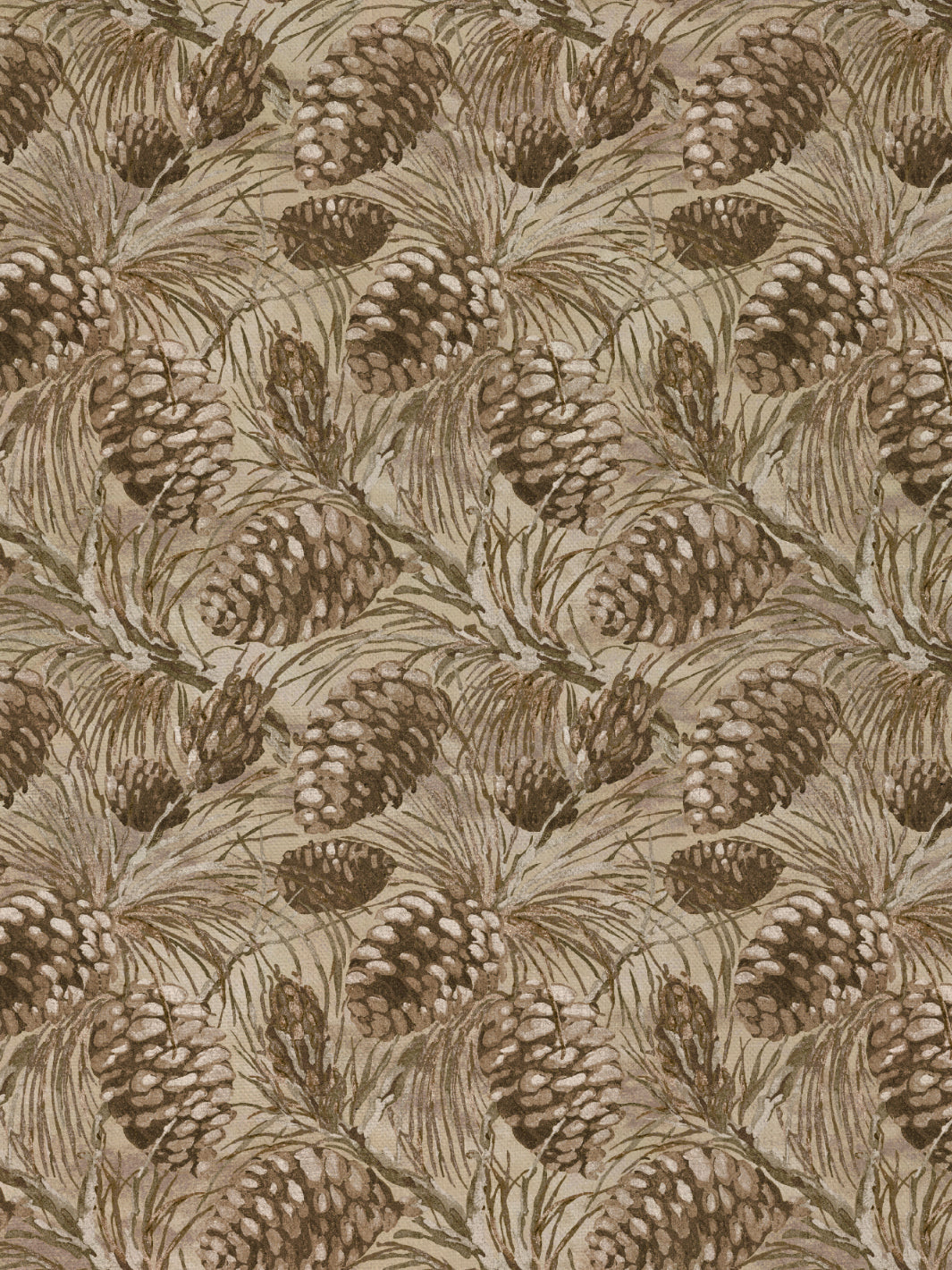 'Pinecones' Linen Fabric by Nathan Turner - Beige