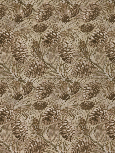 'Pinecones' Linen Fabric by Nathan Turner - Beige