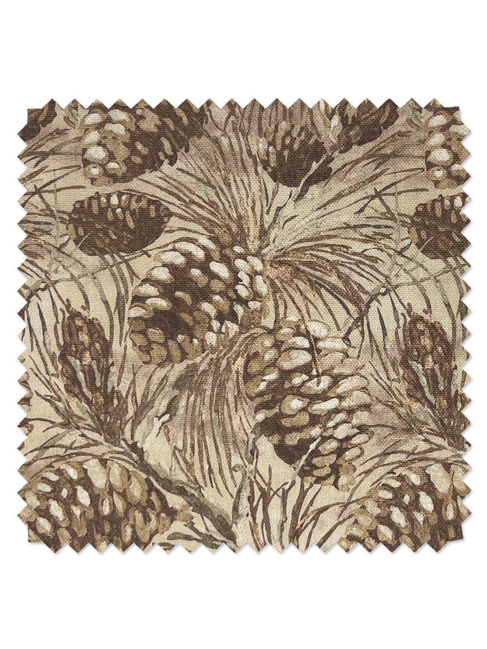 pinecones linen fabric by nathan turner beige