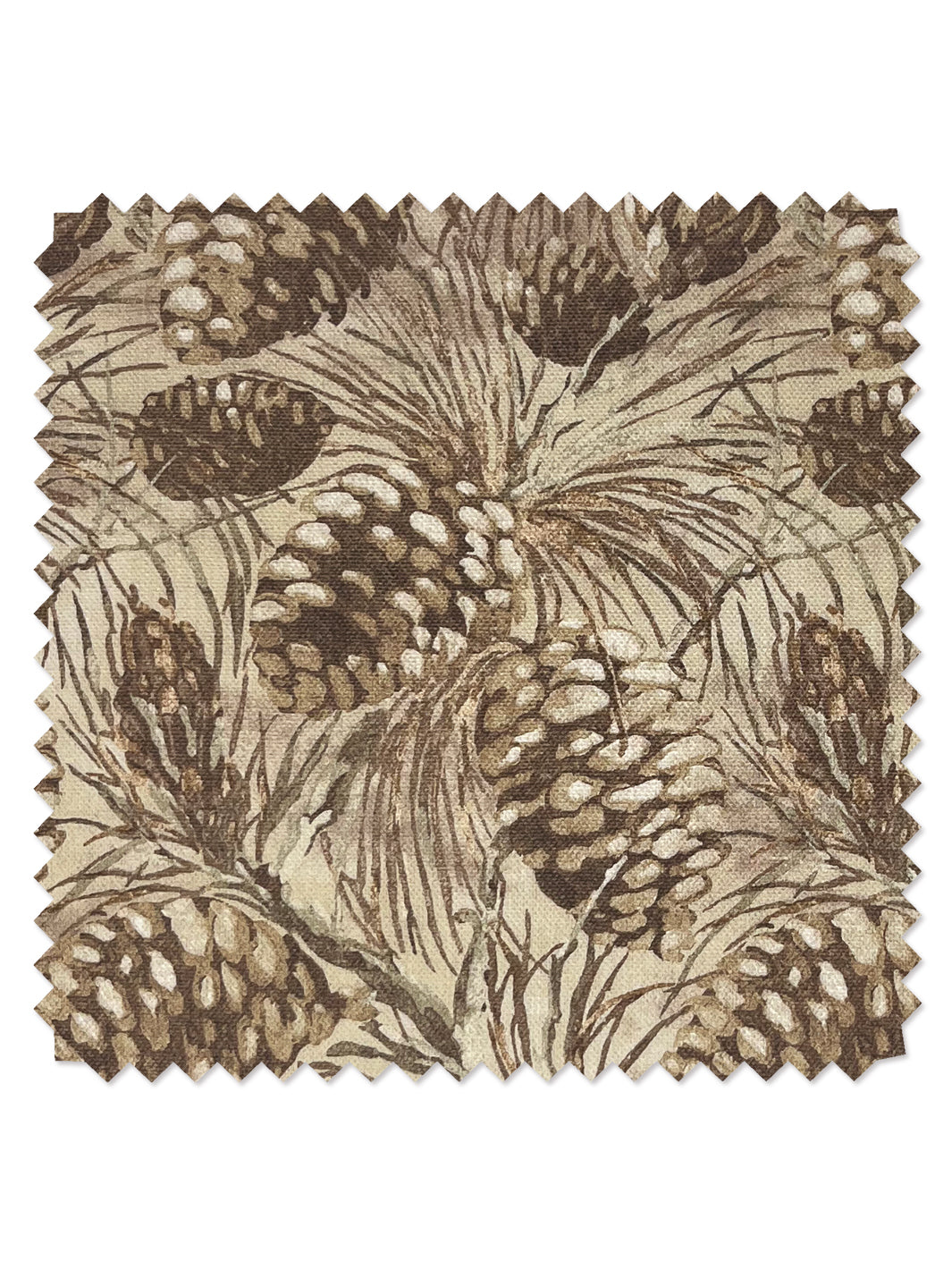 'Pinecones' Linen Fabric by Nathan Turner - Beige
