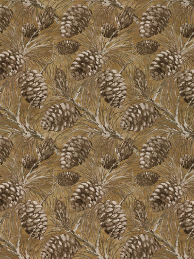 'Pinecones' Linen Fabric by Nathan Turner - Gold