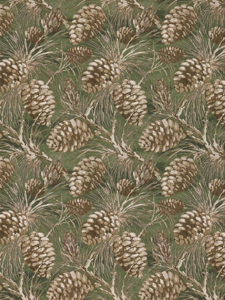 pinecones linen fabric by nathan turner moss