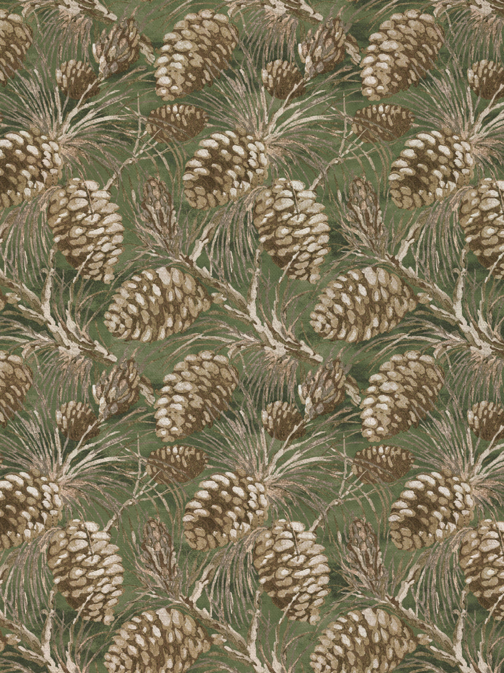 pinecones linen fabric by nathan turner moss