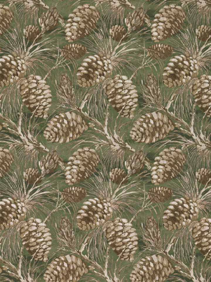 pinecones linen fabric by nathan turner moss