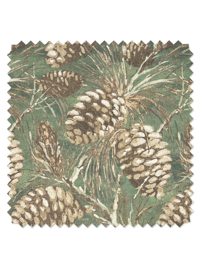 Pinecones' Linen Fabric by Nathan Turner - Moss