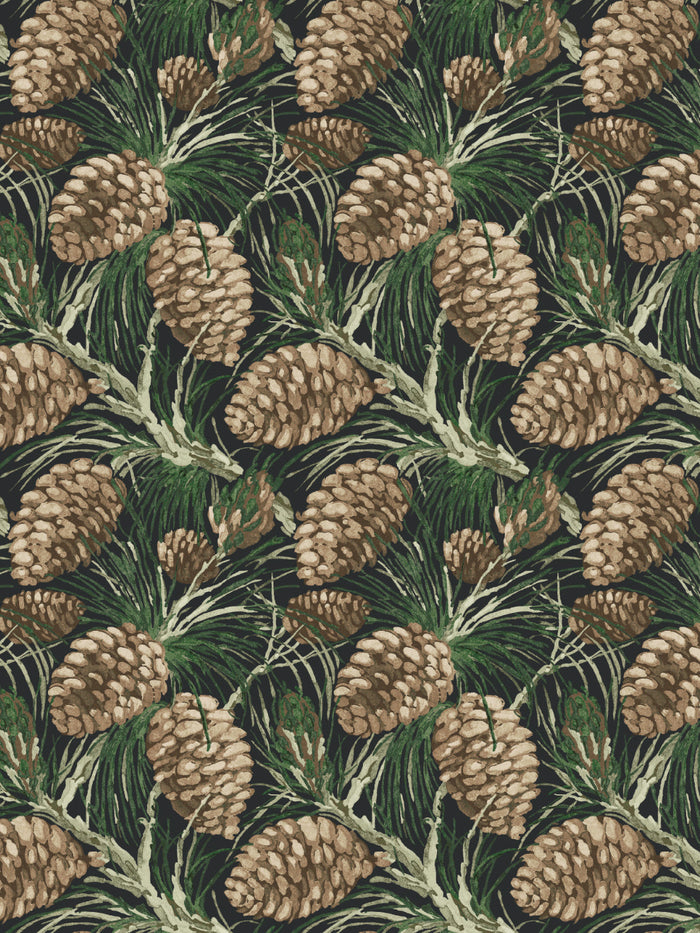 'Pinecones' Wallpaper by Nathan Turner - Charcoal