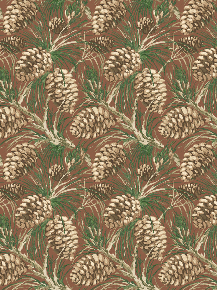 'Pinecones' Wallpaper by Nathan Turner - Chocolate