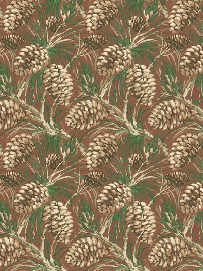 'Pinecones' Wallpaper by Nathan Turner - Chocolate