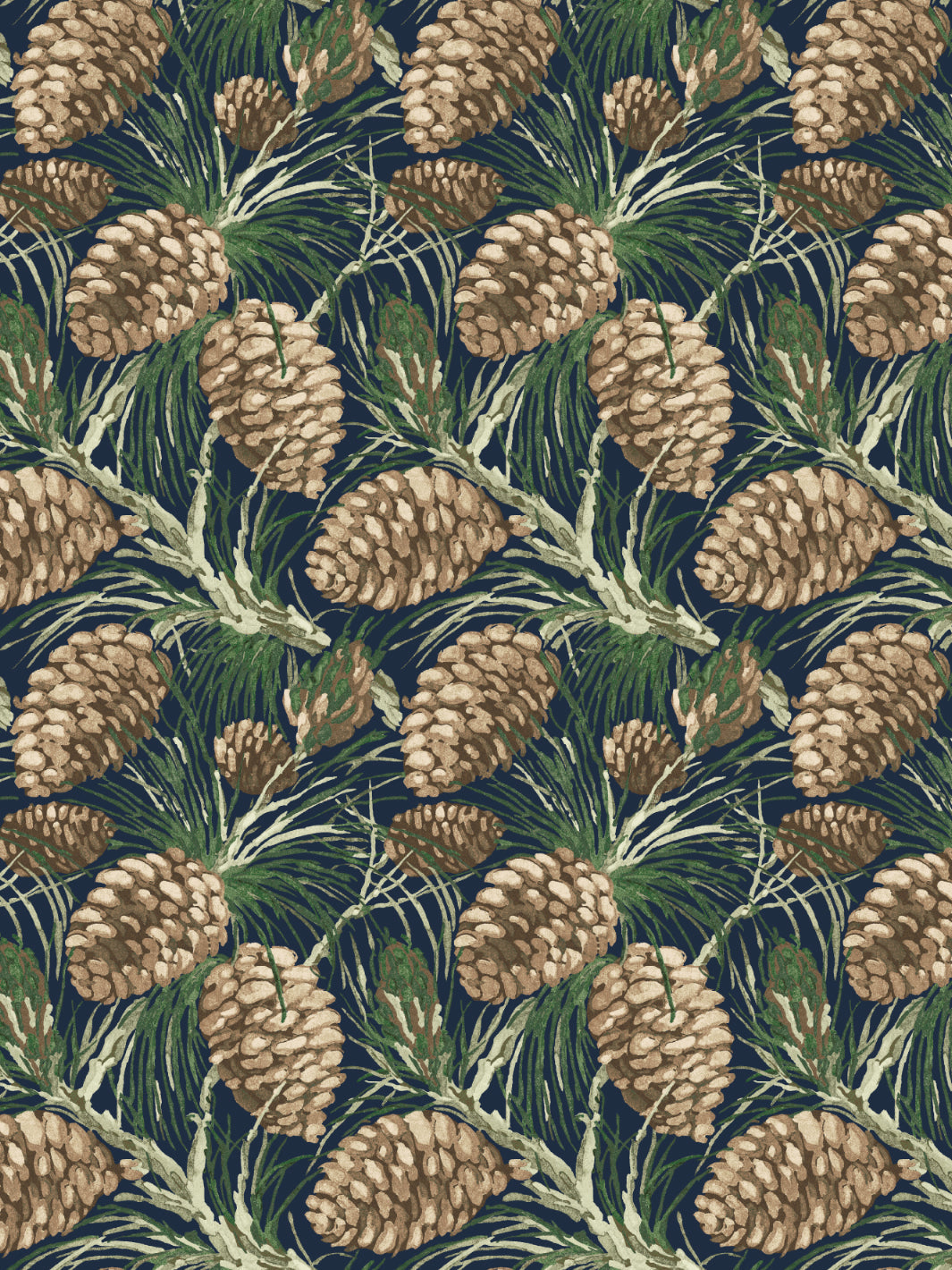 pinecones wallpaper by nathan turner navy