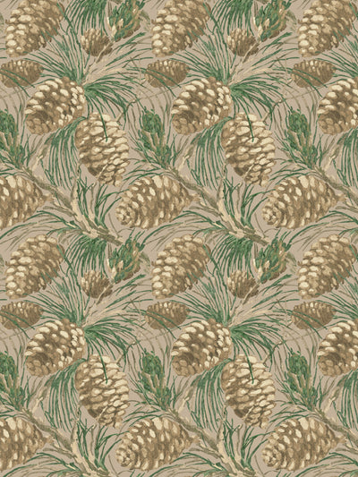 'Pinecones' Wallpaper by Nathan Turner - Taupe