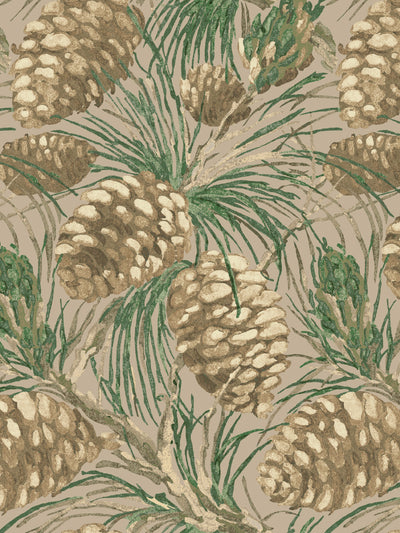 pinecones wallpaper by nathan turner taupe