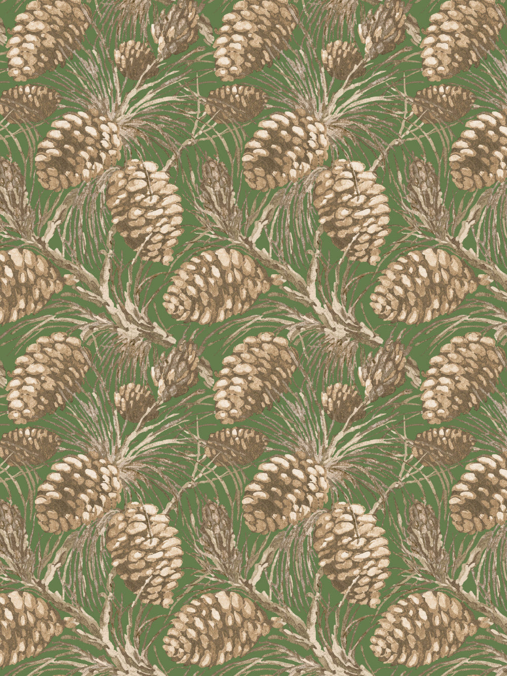 pinecones-wallpaper-by-nathan-turner-taupe-on-green