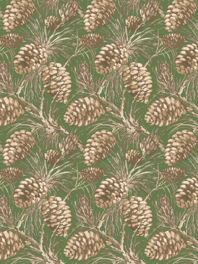 pinecones wallpaper by nathan turner taupe on green