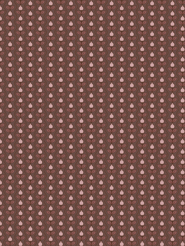 'Pomara Bloom' Wallpaper by Wallshoppe - Walnut Mauve