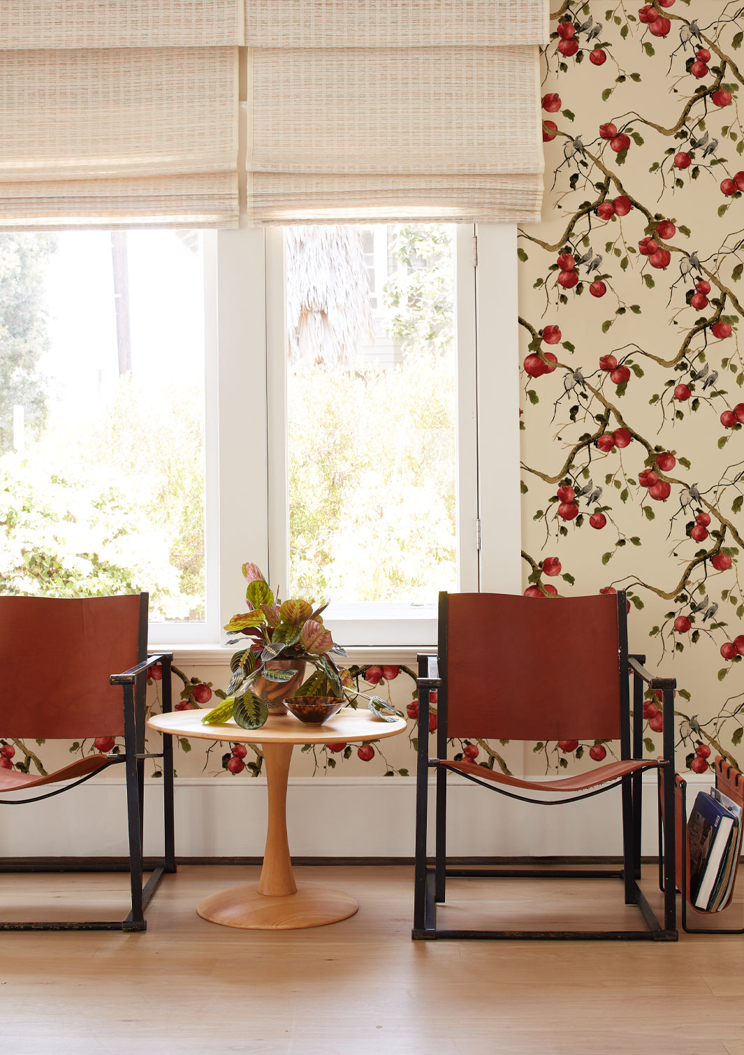 'Pomegranate Birds' Wallpaper by Nathan Turner - Beige