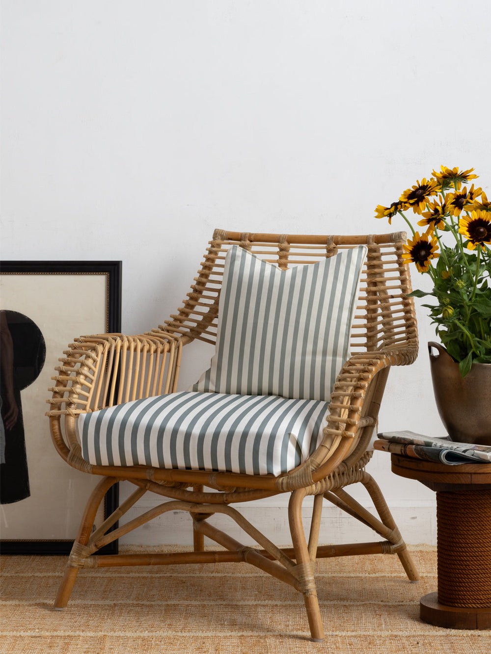 preppy stripe linen fabric by sugar paper harbor