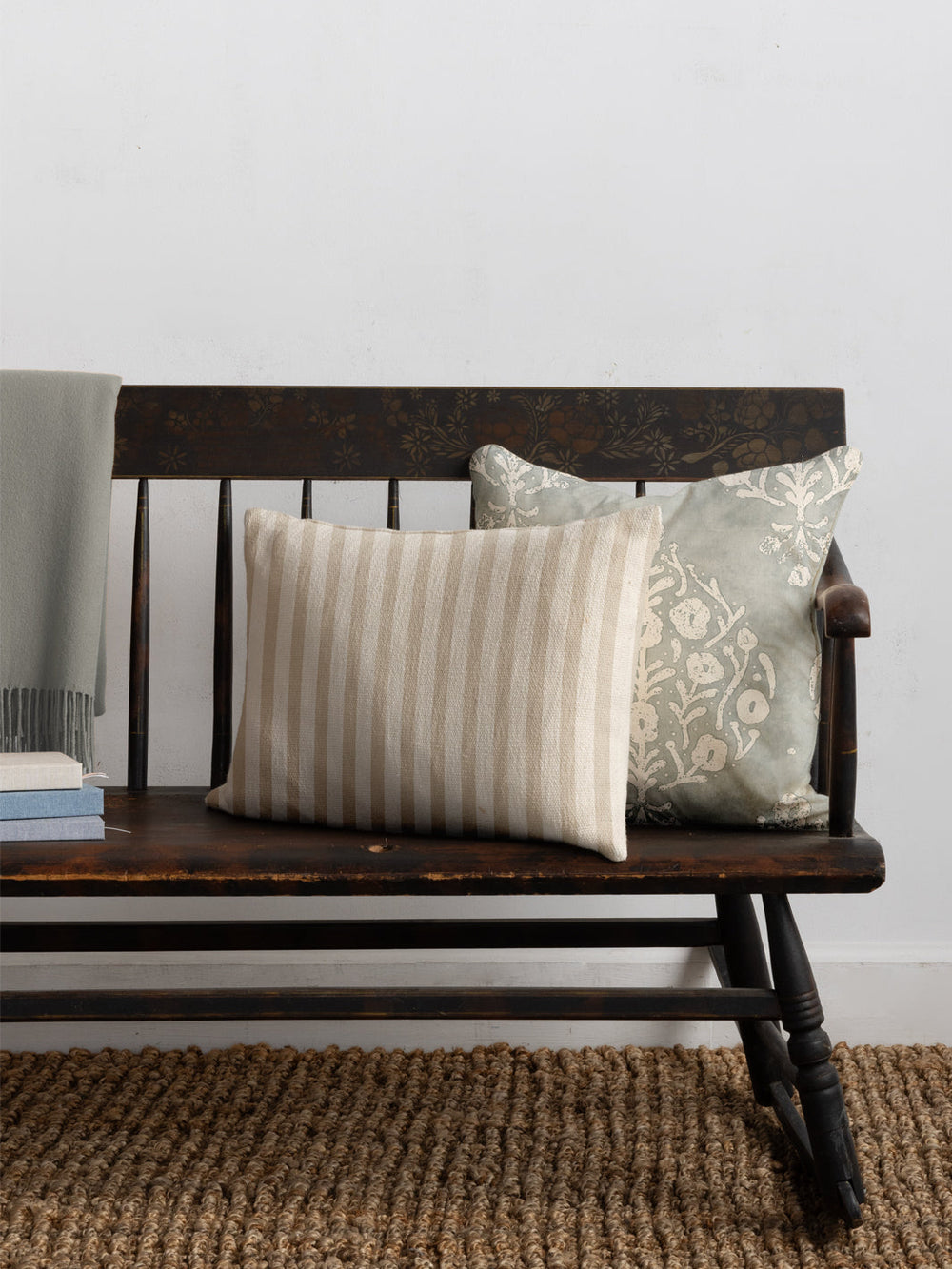 preppy stripe linen fabric by sugar paper khaki