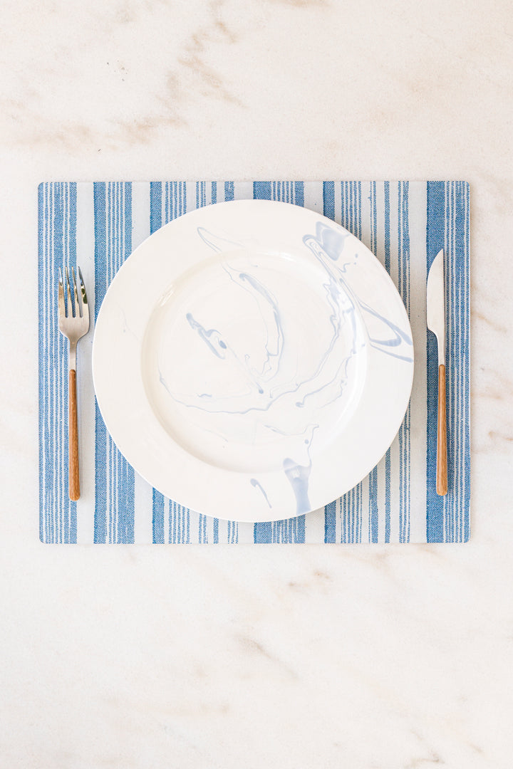 Proper Table - Placemats (set of 2) - Stuart Stripe (Blue)