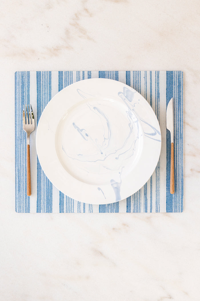 Proper Table - Placemats (set of 2) - Stuart Stripe (Blue)